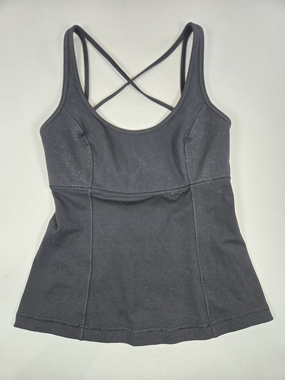 Lululemon Black Strappy Cross Back Yoga Activewear Tank Top Size 6